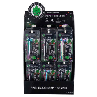 Champ High V420 Glass Pipe & Grinder Set